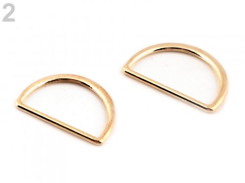 D- Ring Halbring - 25mm - flach gold